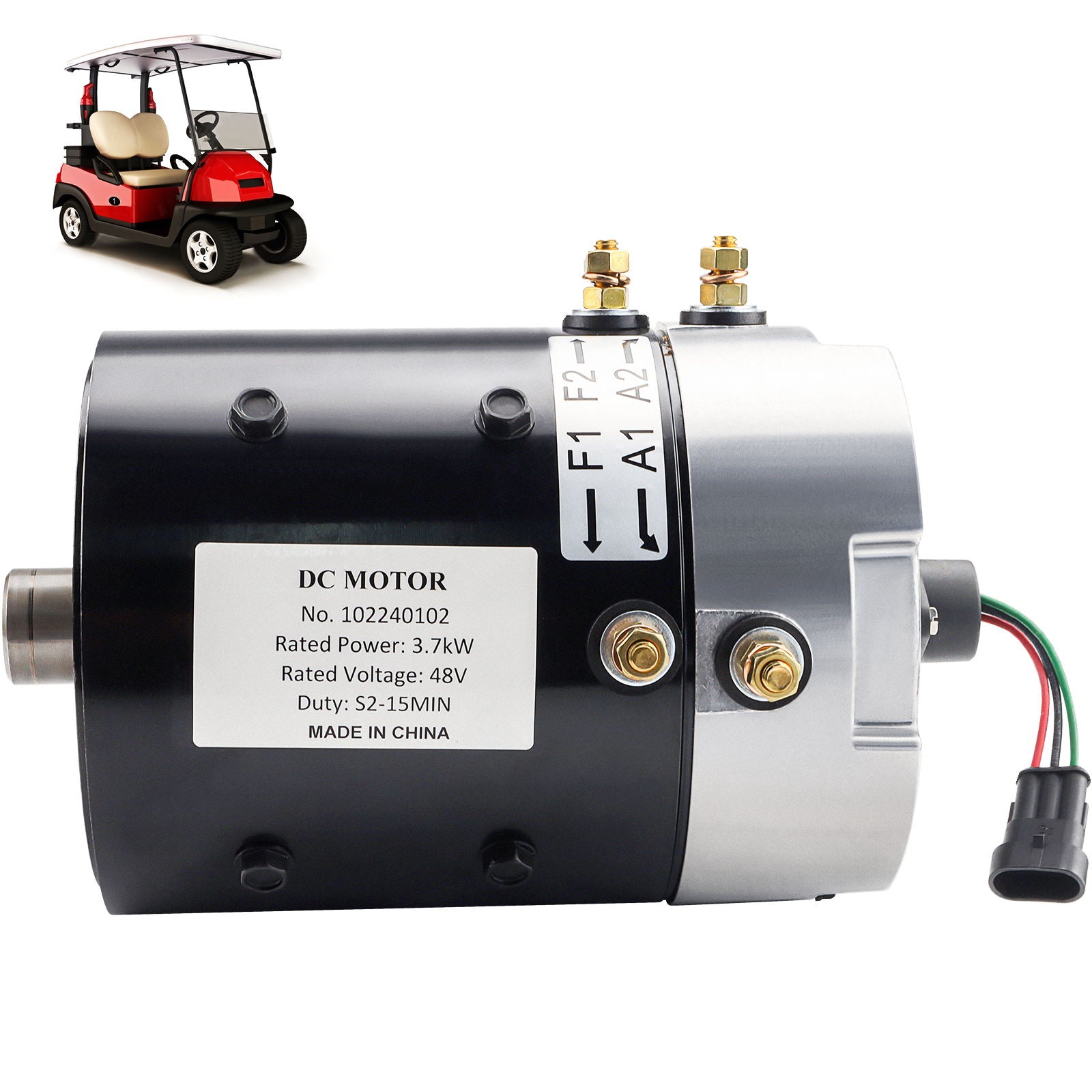 1022401-02 Golf Cart Motor,48V 3.7KW Electric DC Motor,Replacement for Golf Cart/Club car Motor,102240102